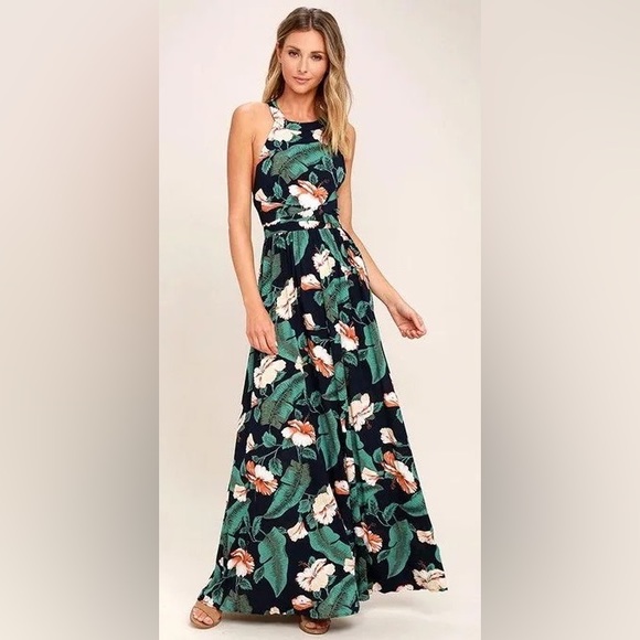 Lulus Temptation Island Maxi dress Floral size XL - Picture 4 of 5
